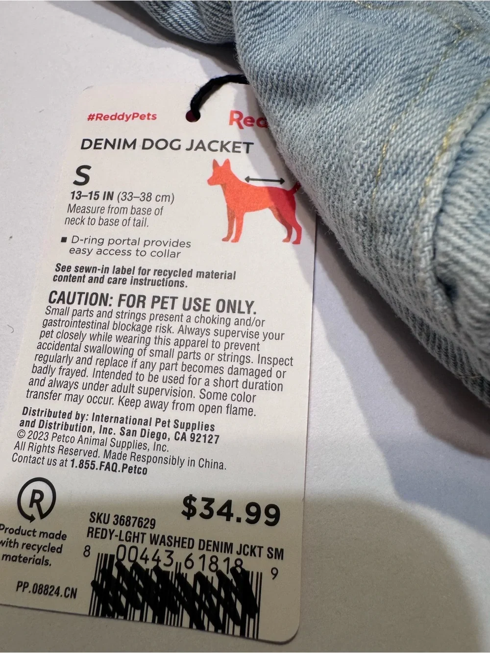 Reddy Dog Blue Jean Denim Jacket Size Small NEW NWT